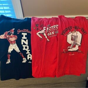Red and Black Short Sleeve Tees with Graphic Designs